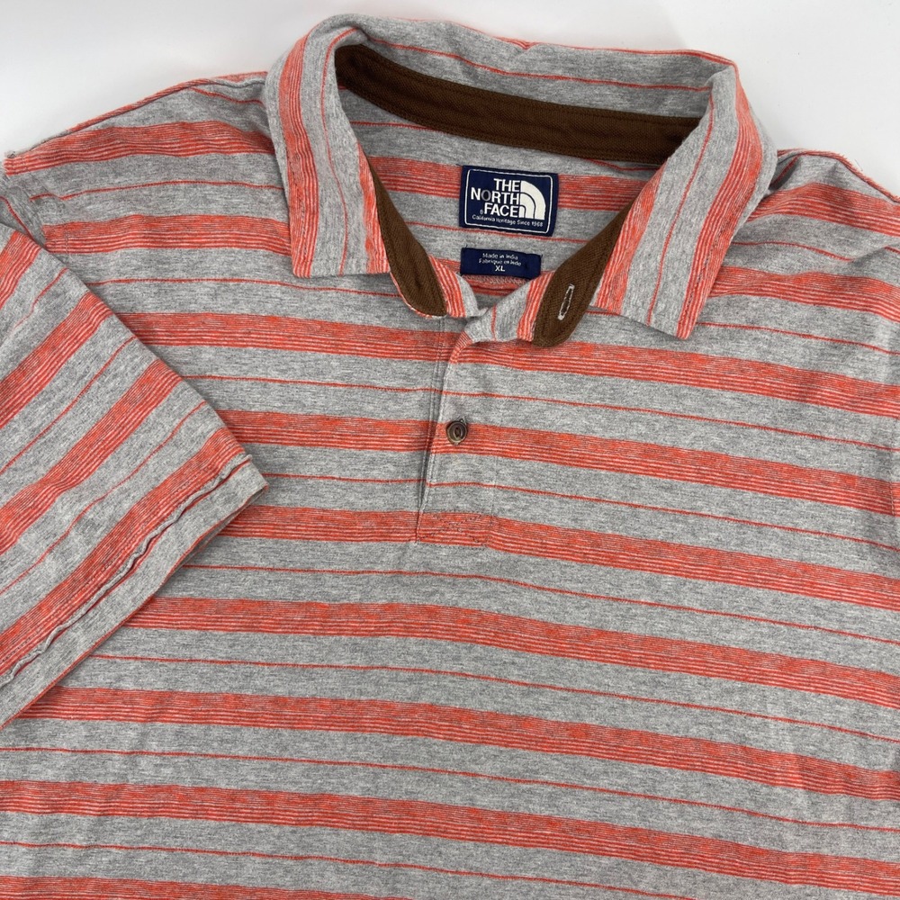 The North Face Mens XL Striped Short Sleeve Polo Shirt California Heritage
